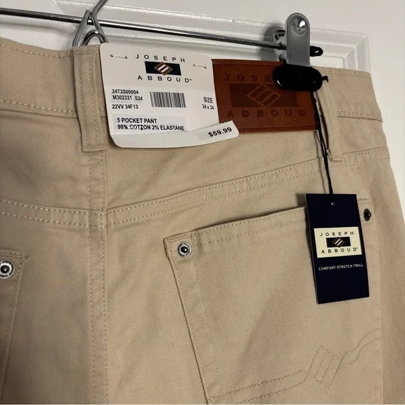 Joseph Abboud 5 pocket comfort stretch twill pants 34x34 - Picture 5 of 5